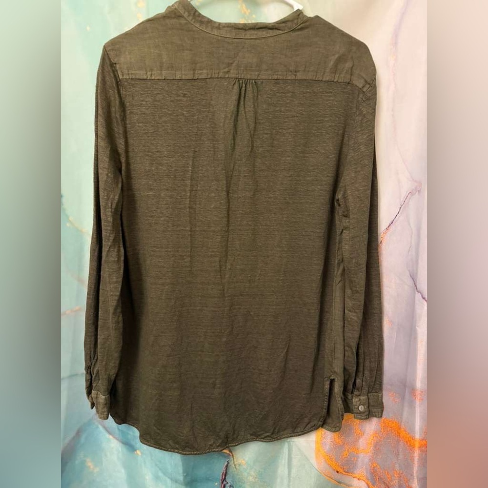 120% Lino- Elegant Blouse with Side Slits for Women - Picture 7 of 7